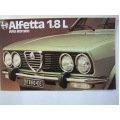 ALFA ROMEO ALFETTA 1.8 L SEDAN BROCHURE fold-out full colour (401.Alfa Doc7510C340A)